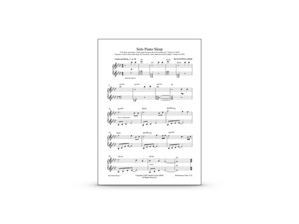 Solo Piano Sleep Sheet Music PDF